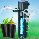 coospider-repta 200GPH aquarium filter installed in a 20-75 gallon tank for clearer water.