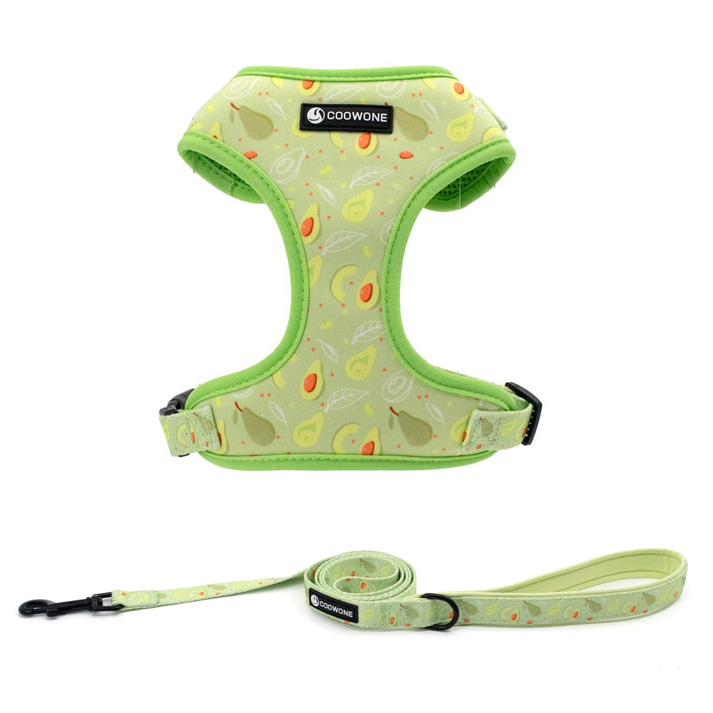 COOWONE dog harness pattern closeup highlights vibrant print for lively daily walks