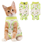 Coppthinktu cat recovery suit size chart showing secure fit for post surgery healing