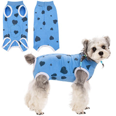 Coppthinktu recovery suit dog back-closure demonstrates quick fit and secure protection after surgery