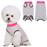 Coppthinktu recovery suit for dogs pink front view, gentle protection during post-surgery healing