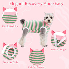 Coppthinktu Recovery Suit showing pee-cutout guide for male dogs