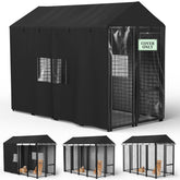 COSHNIBI outdoor dog kennel cover front view shows weather-ready protection for your pet.
