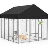 COSHNIBI outdoor dog kennel roof cover with waterproof fabric protects the cage.