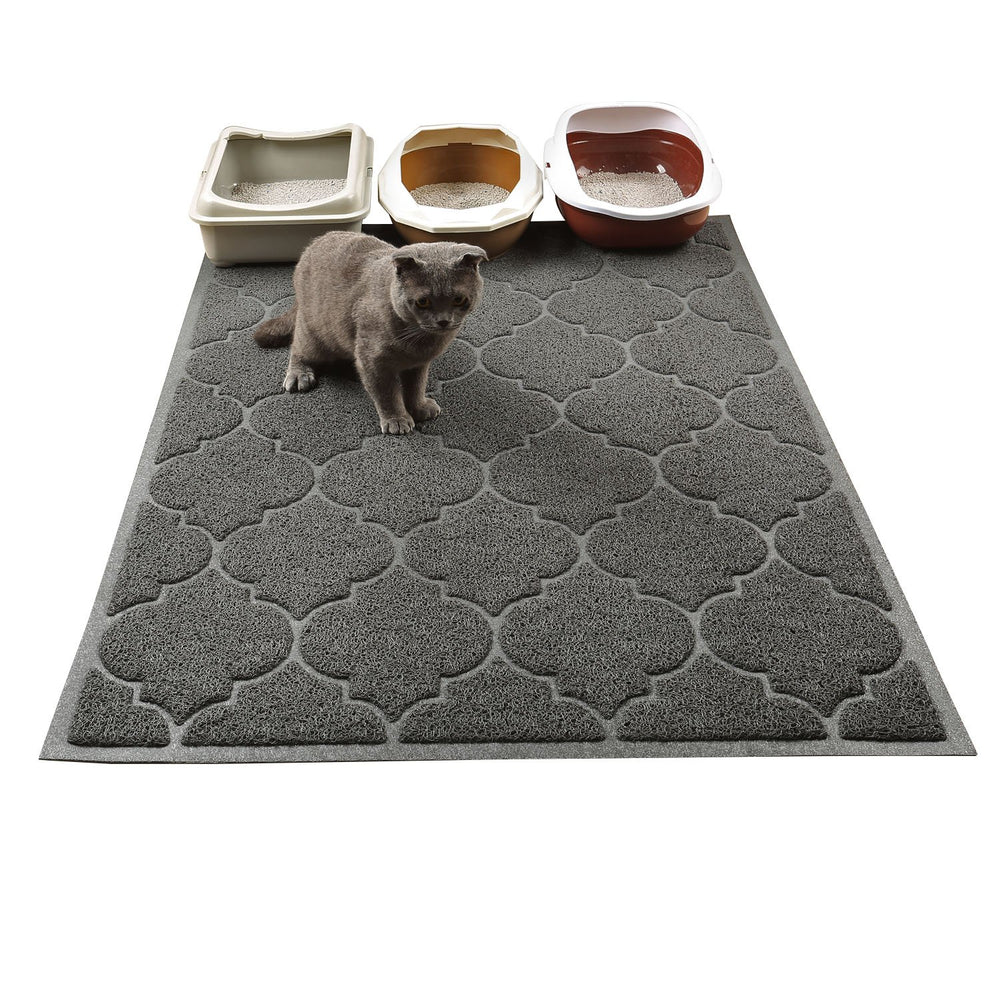 Cosyearn LittleTiger mat 46x35 inches keeps litter contained and floors clean.