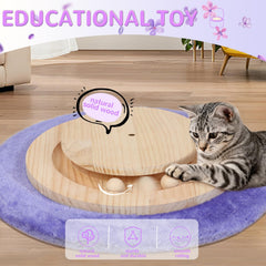COUNER cat scratching post purple flower decoration adds cute aesthetics for cat-friendly spaces.