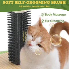 COUNER solid wood base keeps the cat scratching post steady during vigorous play.