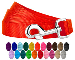 Country Brook Petz Everyday Nylon Leash in hot orange with 1-inch width for comfortable daily walks.