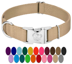Country Brook Petz collar metal buckle close-up showcasing durable daily-use hardware