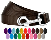Country Brook Petz Everyday Nylon Leash in brown with a sturdy grip for daily walks.