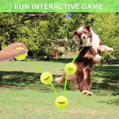 Covgopi dog tennis ball bright-green angle for easy outdoor visibility.