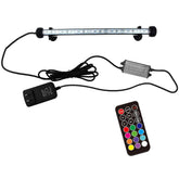 COVOART LED aquarium light 11.5in submerged RGB glow enhances colorful underwater displays.