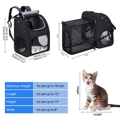 Covono cat carrier backpack ventilation window delivers continuous airflow and calm pet mood.
