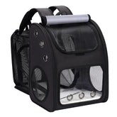 Covono expandable cat carrier backpack rear expansion offers extra room for pets during travel.