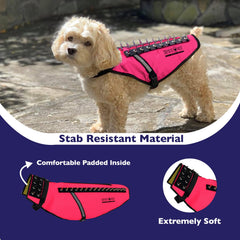 CoyoteVest dog harness side view in pink XS improves visibility during strolls