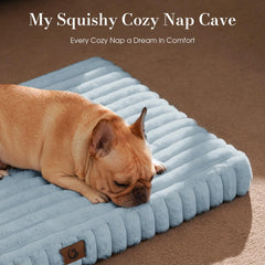 Cozila dog bed orthopedic foam-core delivers steady support for hips and elbows.