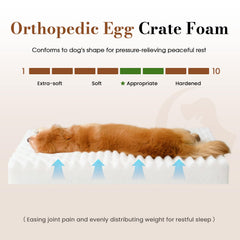 Cozila large orthopedic dog crate bed egg-crate foam core for joint-friendly support