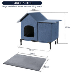 COZIPETAO outdoor cat house roomy interior fits two large cats.