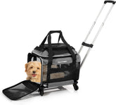 Cozy Cruiser airline-approved top-expanding pet carrier on wheels, front view for travel.
