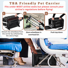 Cozy Cruiser under-seat-fit design fits neatly under airplane seats for travel convenience.
