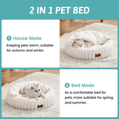 COZY KISS cat bed anti-slip bottom keeps it in place during play.