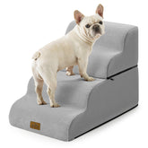 COZY KISS curved dog stairs assembled 4-step for safe bed access.