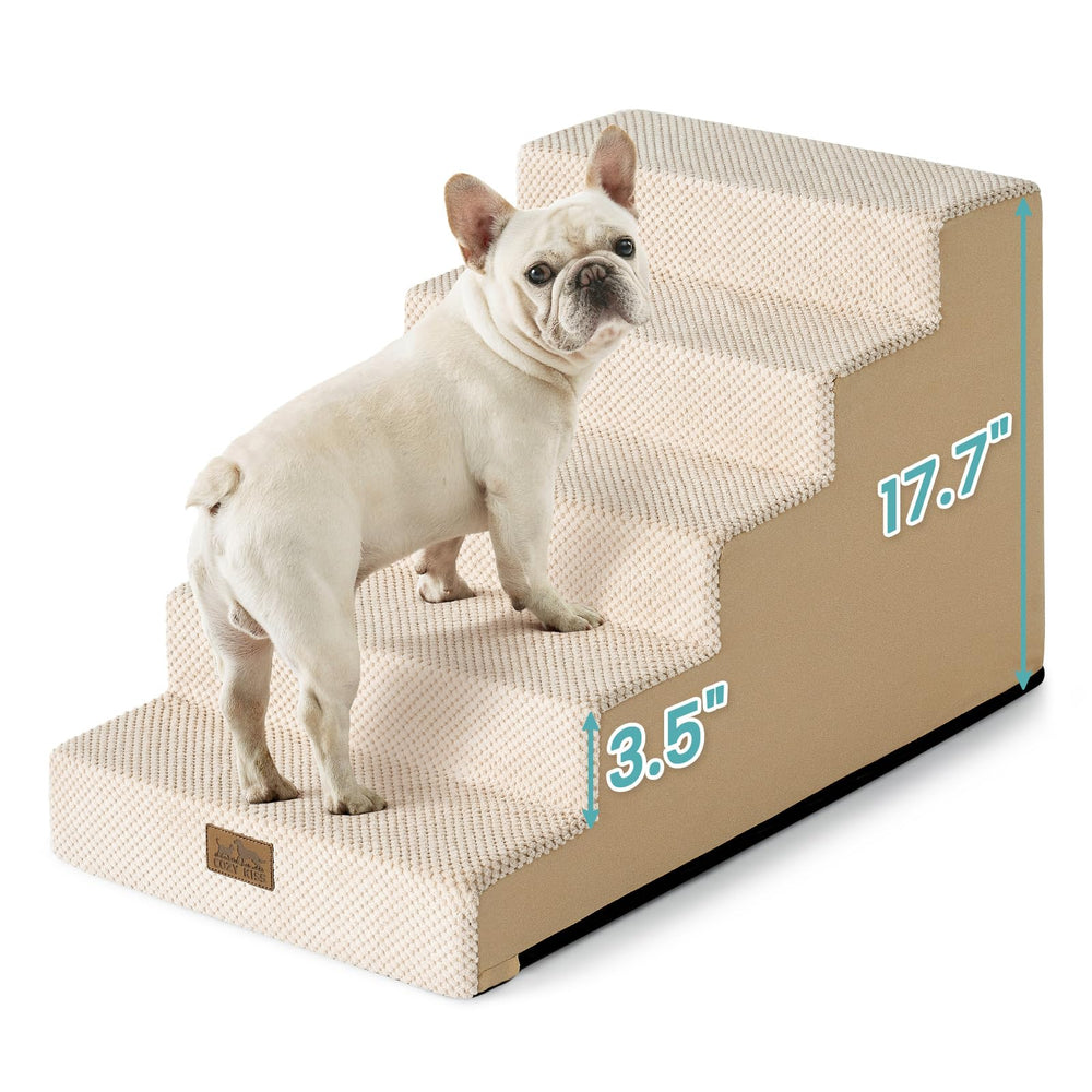 COZY KISS dog stairs - 3.5-inch steps easing small dogs' climbs.