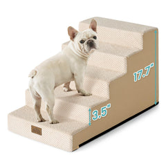 COZY KISS dog stairs - 3.5-inch steps easing small dogs' climbs.
