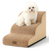 COZY KISS Dog Stairs front view highlights curved 3-step design for easy sofa access.