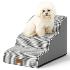 COZY KISS dog stairs 3-step foam helps small dogs reach furniture