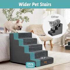 COZY KISS dog stairs with 5 tiers for easy bed access