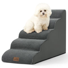 COZY KISS dog stairs high bed five-step design supports small pets safely.