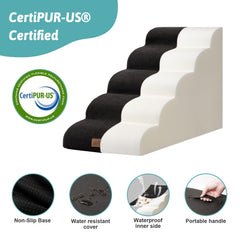 COZY KISS dog stairs leakproof bottom with non-slip base keeps stairs steady.