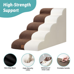 COZY KISS dog stairs with non-slip base ready on rugs and floors