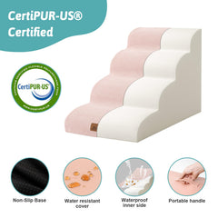 COZY KISS dog stairs step close-up pink highlights high-density foam support