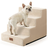 COZY KISS dog stairs with widened design offer safer climbing for small dogs.