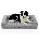 COZY KISS Faux Fur Orthopedic Bed side view shows bolster support for joint comfort