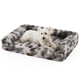 COZY KISS faux fur orthopedic dog bed front view for joint comfort