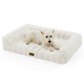 COZY KISS faux rabbit fur orthopedic dog bed top view highlighting plush surface and support