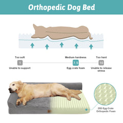 COZY KISS orthopedic bed side view demonstrates 7.5-inch height for robust support