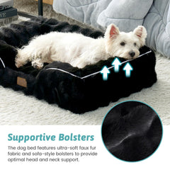 COZY KISS dog bed features anti-slip bottom to stay in place on the floor.