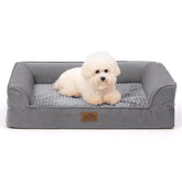 COZY KISS orthopedic dog bed front view highlighting supportive foam for joint comfort.