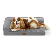 COZY KISS orthopedic dog bed in L-shape provides joint support for medium dogs