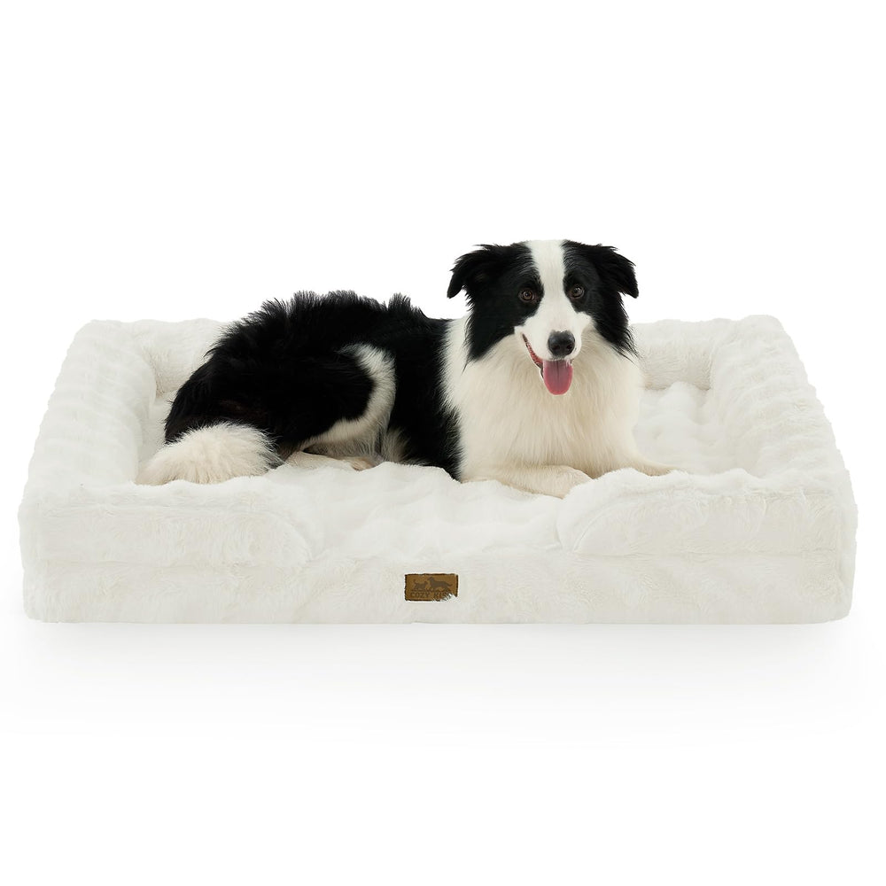 COZY KISS orthopedic dog bed setup with plush warmth for winter naps.
