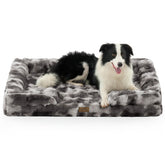COZY KISS orthopedic dog bed XL front view shows plush faux fur warmth