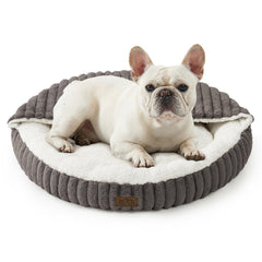 COZY KISS small dog bed hooded cave offers secure curled sleep and warmth
