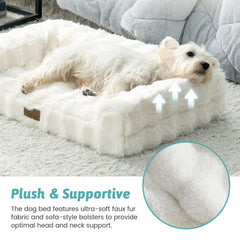 COZY KISS three-sided cushion design supports versatile dog snuggling positions