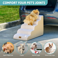 COZY KISS Wide Dog Stairs corduroy cover provides grip and stability.