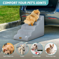 COZY KISS Wide Dog Stairs removable cover close-up conveys easy machine-wash maintenance