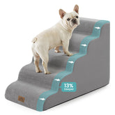 COZY KISS Wide Dog Stairs front view shows broad steps for easy paw access